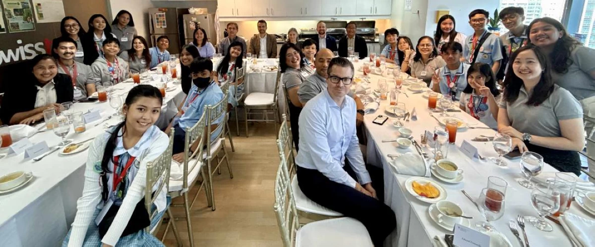 The Swiss Embassy with the students and teachers of Makati High School, Makati Integrated School, Gen. Pio del Pilar National High School, and DepEd.