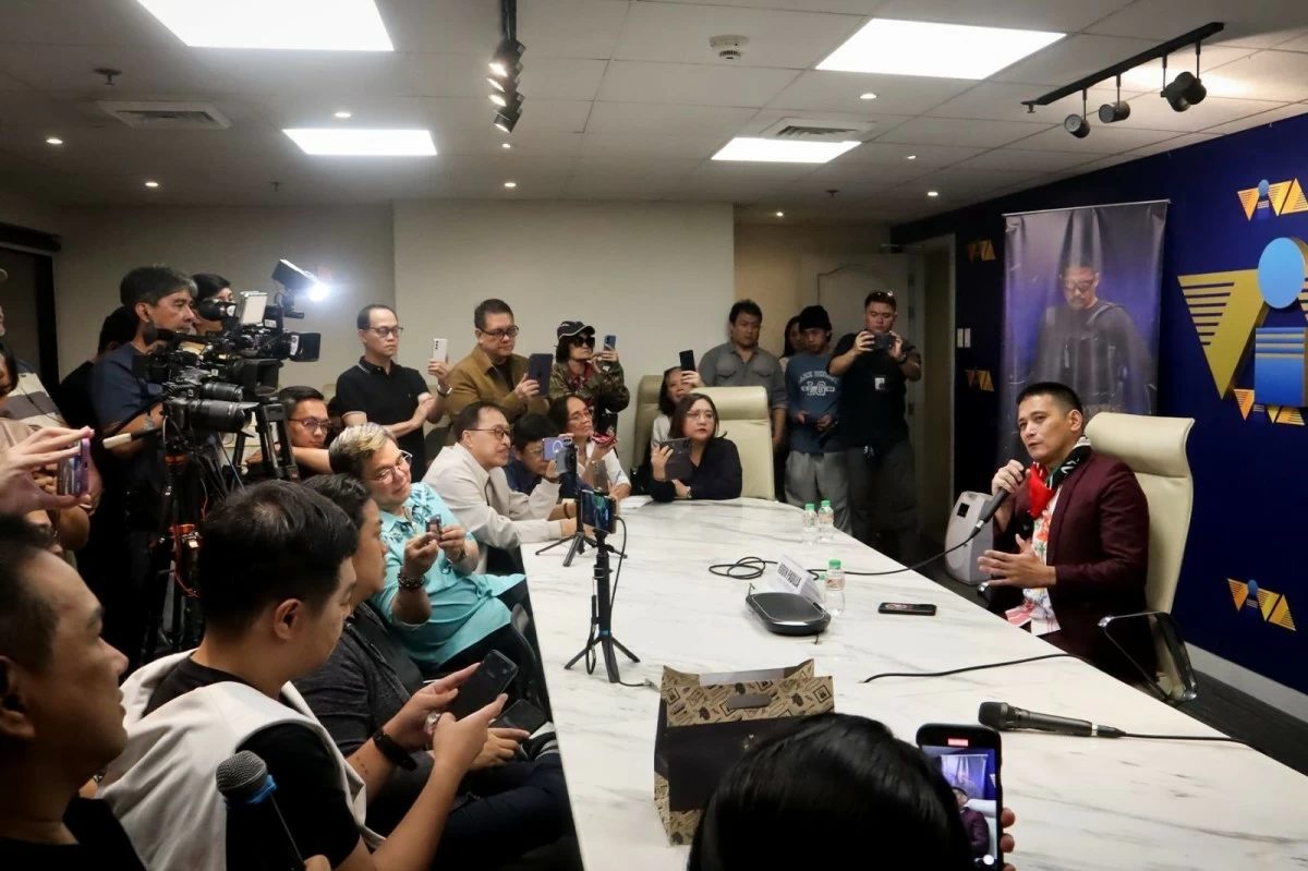 Sen. Robin Padilla attends the media conference for his upcoming movie 'Bad Boy 3: Bagani' at the Viva Films head office in Pasig City.