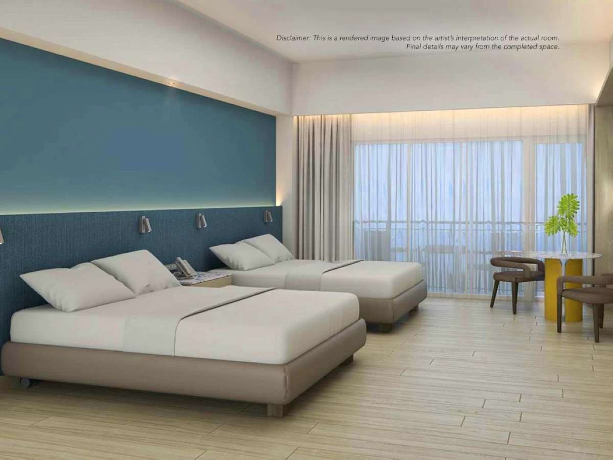 Artist’s perspective rendered photo: The new Premier Rooms at the Lake Wing will have two queen-sized beds
