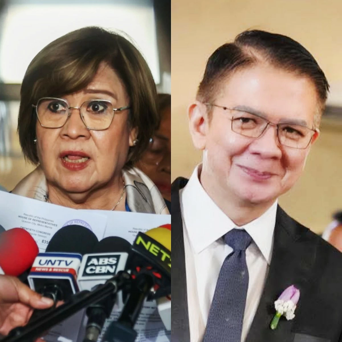 Mamamayang Liberal (ML) Party-list Rep. Leila de Lima (left), Senator Francis "Chiz" Escudero (Facebook)