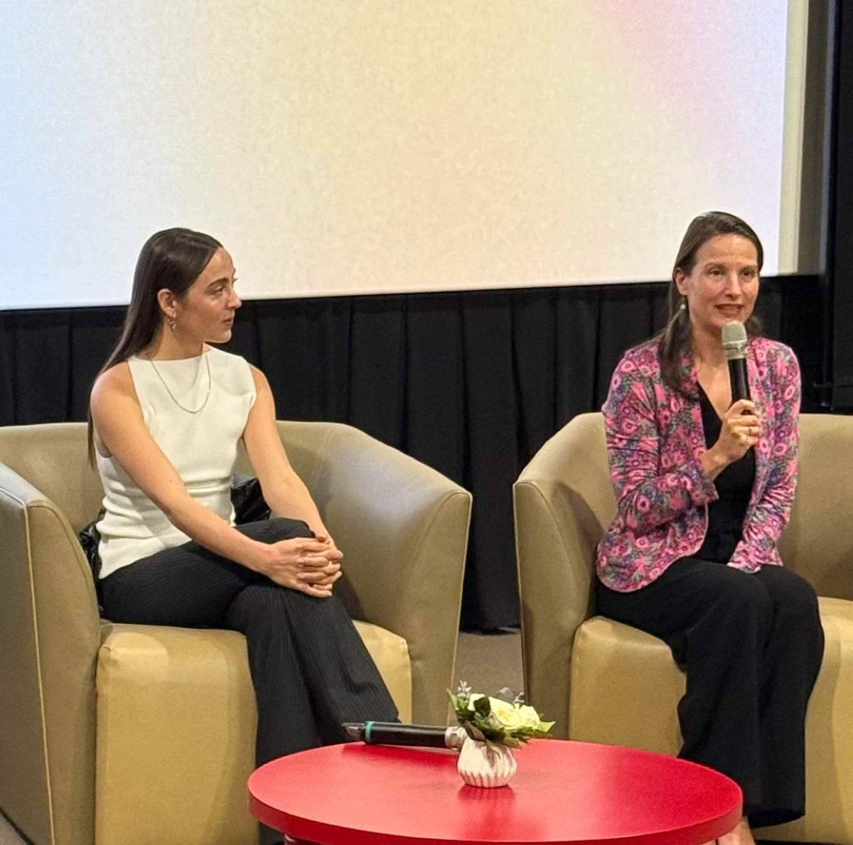 Garance Marillier and French Ambassador Marie Fontanel
