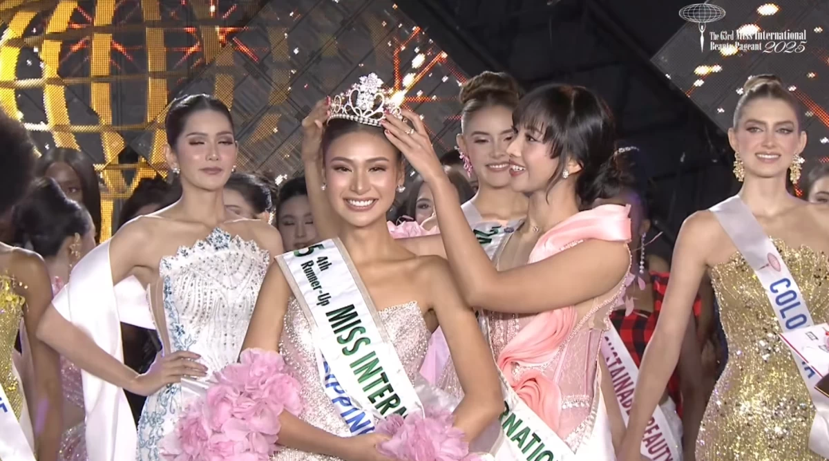 Myrna Esguerra of the Philippines wins 4th runner-up at the Miss International 2025 beauty pageant.