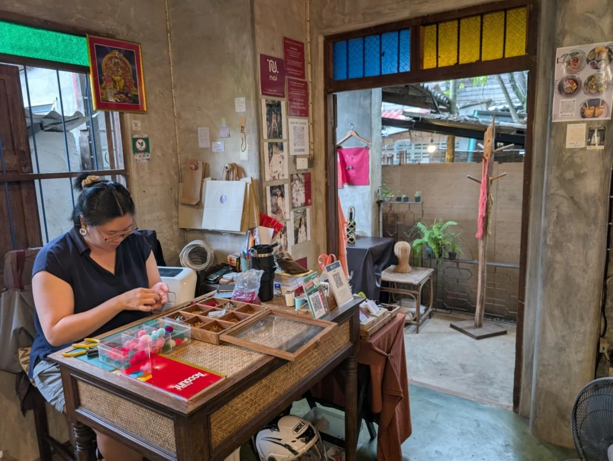 A local crafter in one of the market's studios.