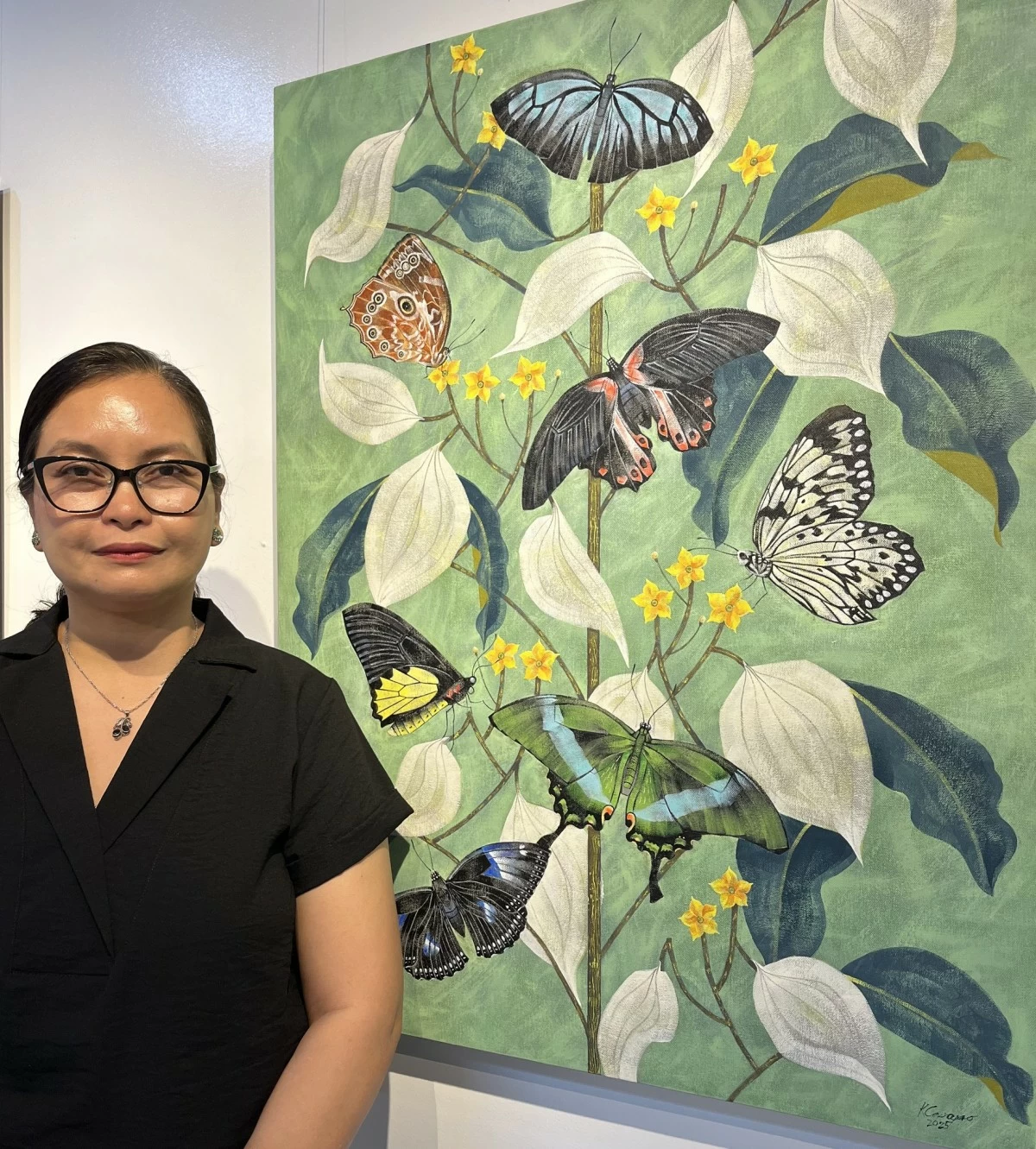 Kat Casapao's Kaleydoscopo in acrylic features seven butterfly species