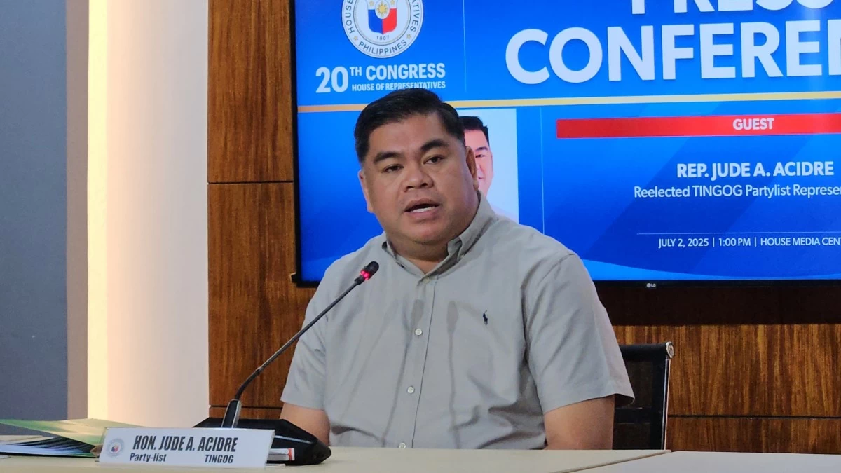 Tingog Party-list Rep. Jude Acidre (Ellson Quismorio/ MANILA BULLETIN)