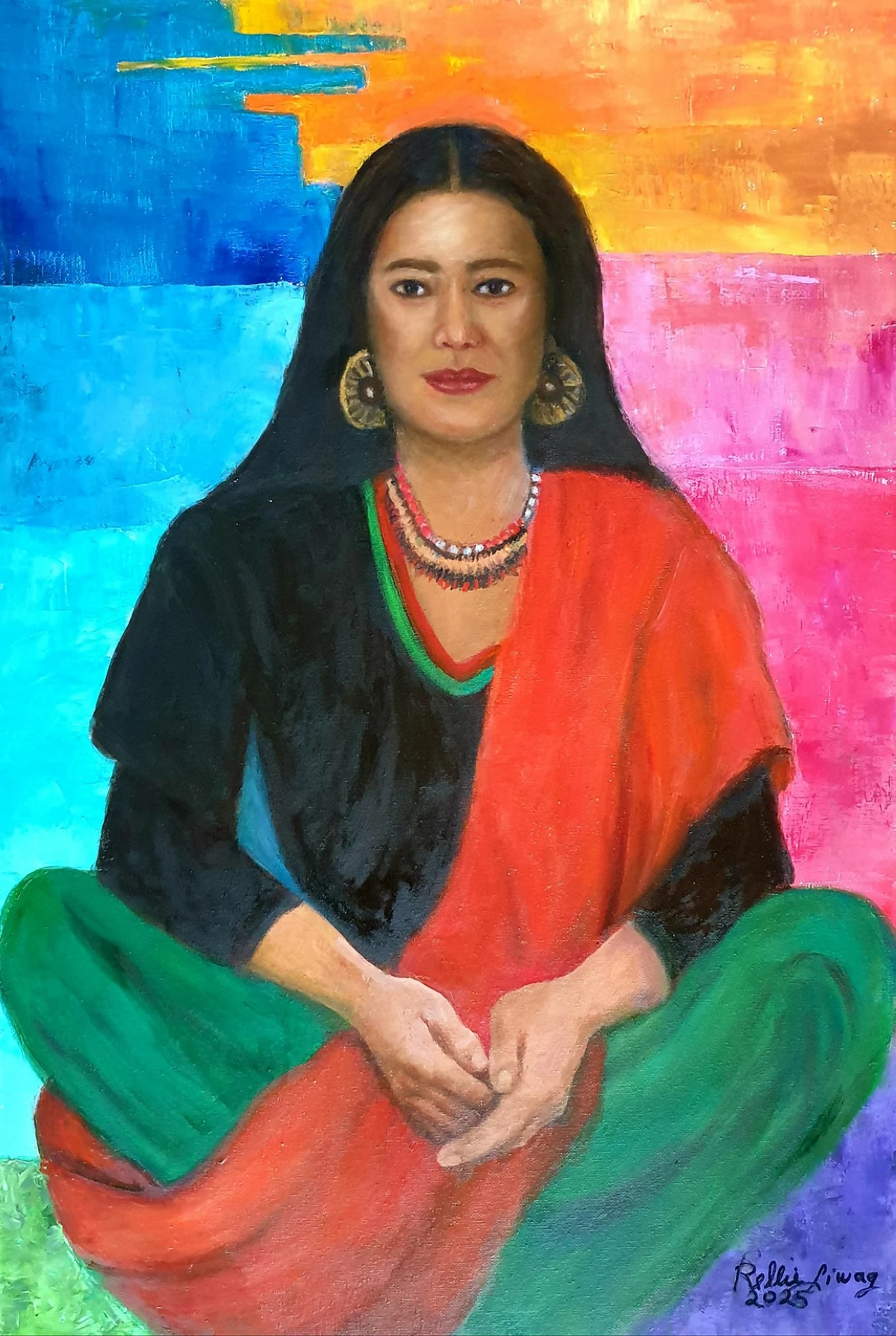 'ETHNIC WOMAN' oil on canvas, 30x20 inches, 2025
