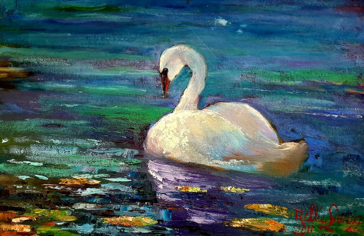 'THE SWAN' oil on canvas, 12x16 inches, 2025