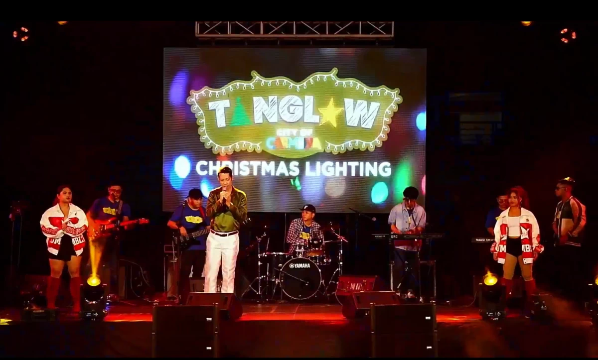 Local music artists perform during the Christmas lighting event at the Carmona City Park on Nov. 28 (Screenshot from the City of Carmona's Facebook live stream)