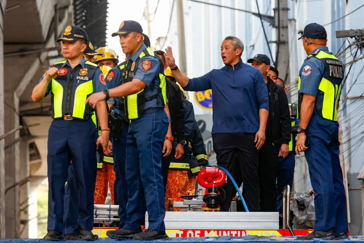 Department of the Interior and Local Government (DILG) Secretary Jonvic Remulla arrives at Recto Avenue to monitor the situation during the rallies against corruption on Sunday Nov 30. (John Louie Abrina)