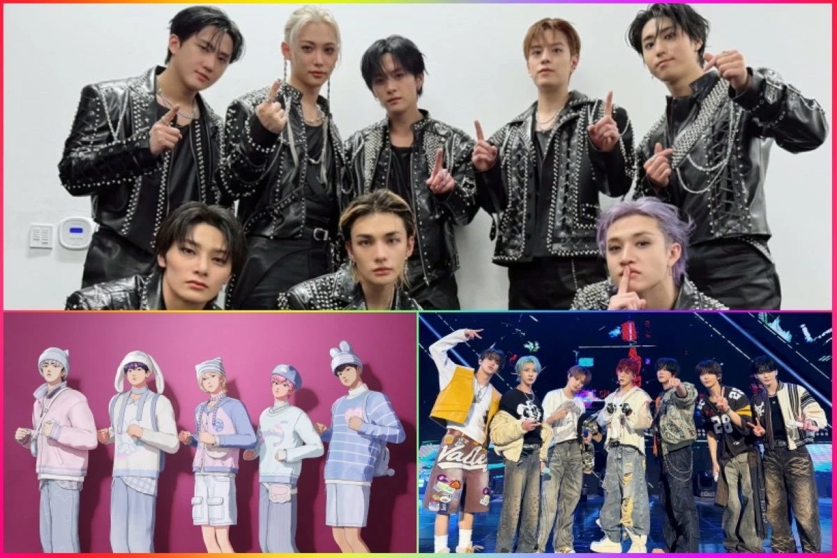 (Clockwise from top) Stray kids, NCT Dream and Plave (X) 