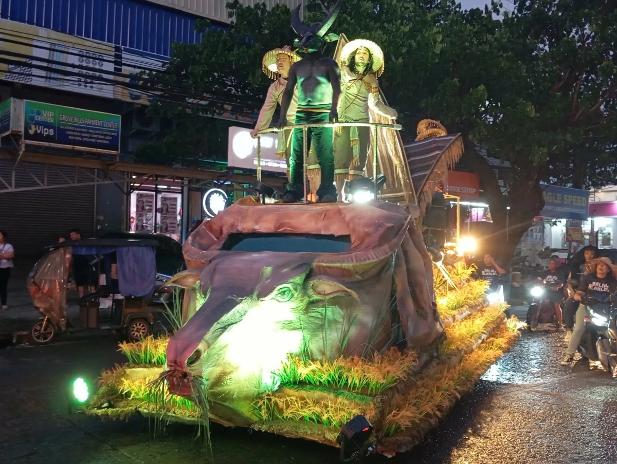 The Tamaraw or Carabao Man stands on the float of the Mayor's Office's entry to the float parade. (photo by Nel Andrade/Manila Bulletin)  