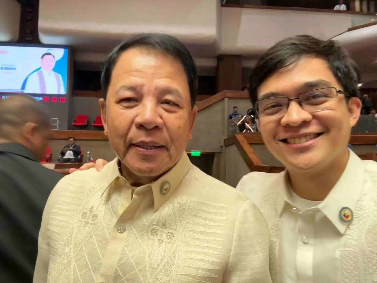 Construction Workers Solidarity (CWS) Party-list Rep. Edwin Gardiola (left), Batangas 1st district Rep. Leandro Legarda Leviste (Facebook)