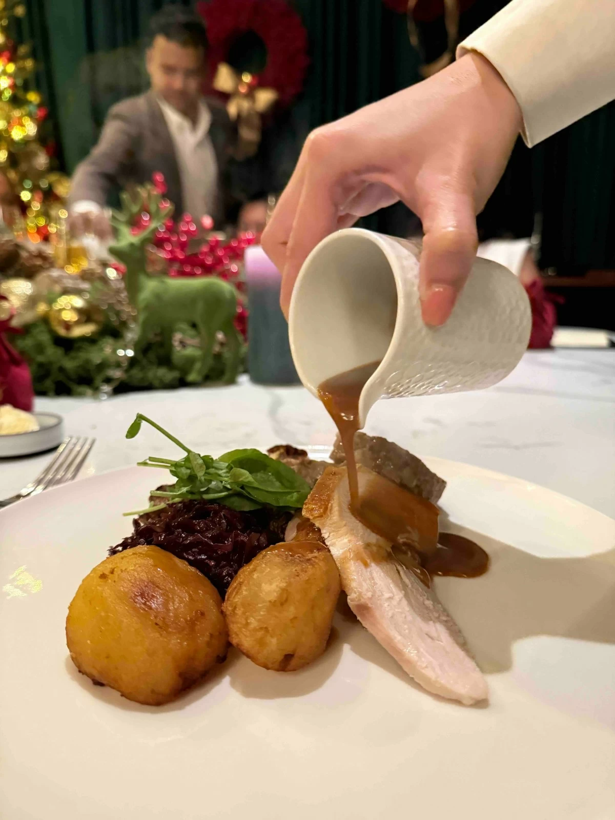 TURKEY PLATE A plate of Roasted Turkey Breast lets small parties enjoy the celebrations without having to commit to a whole bird.