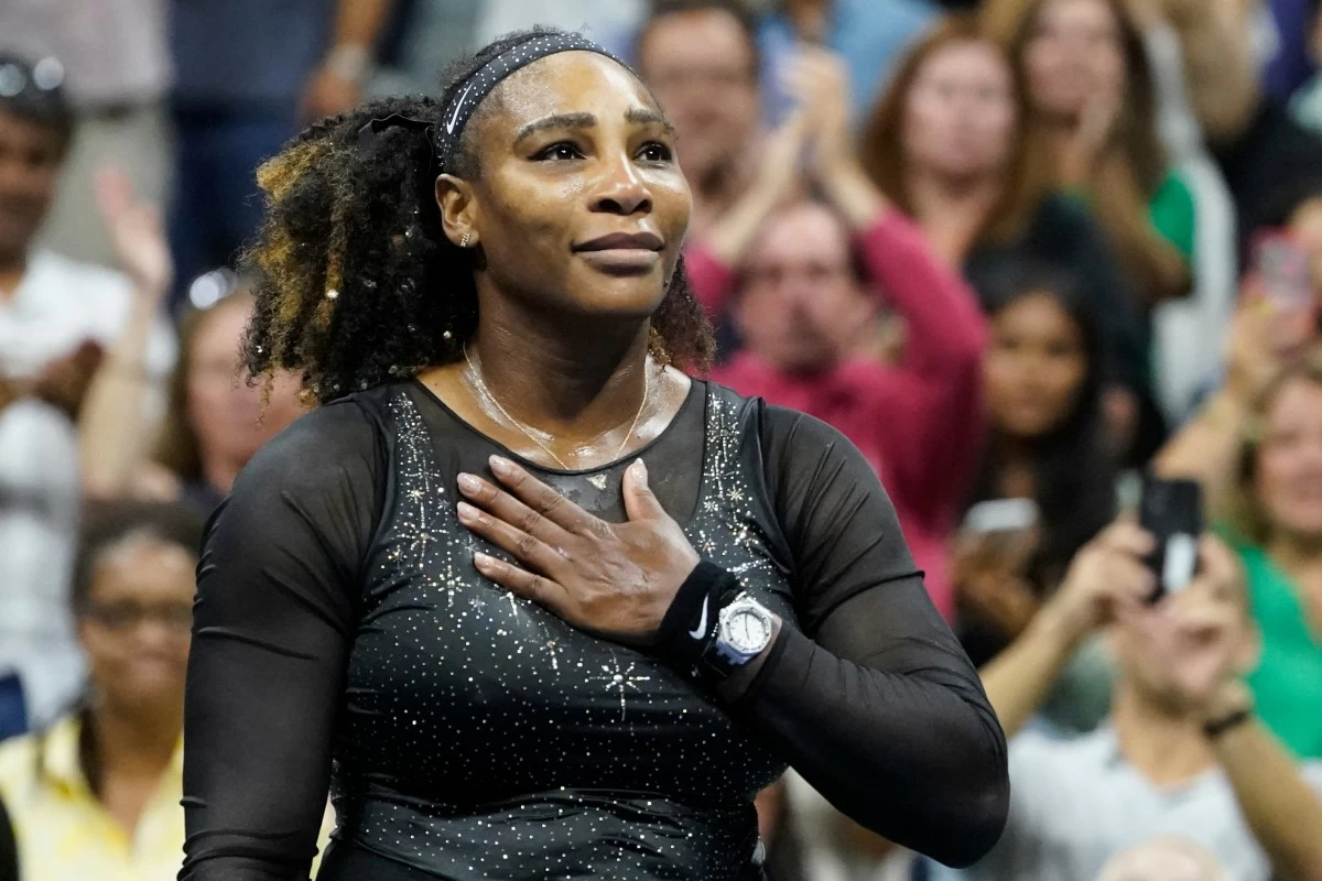 FILE - Serena Williams acknowledges the crowd after losing to Ajla Tomljanovic, of Austrailia, iin the third round of the U.S. Open tennis championships, Sept. 2, 2022, in New York. (AP Photo/John Minchillo, File)