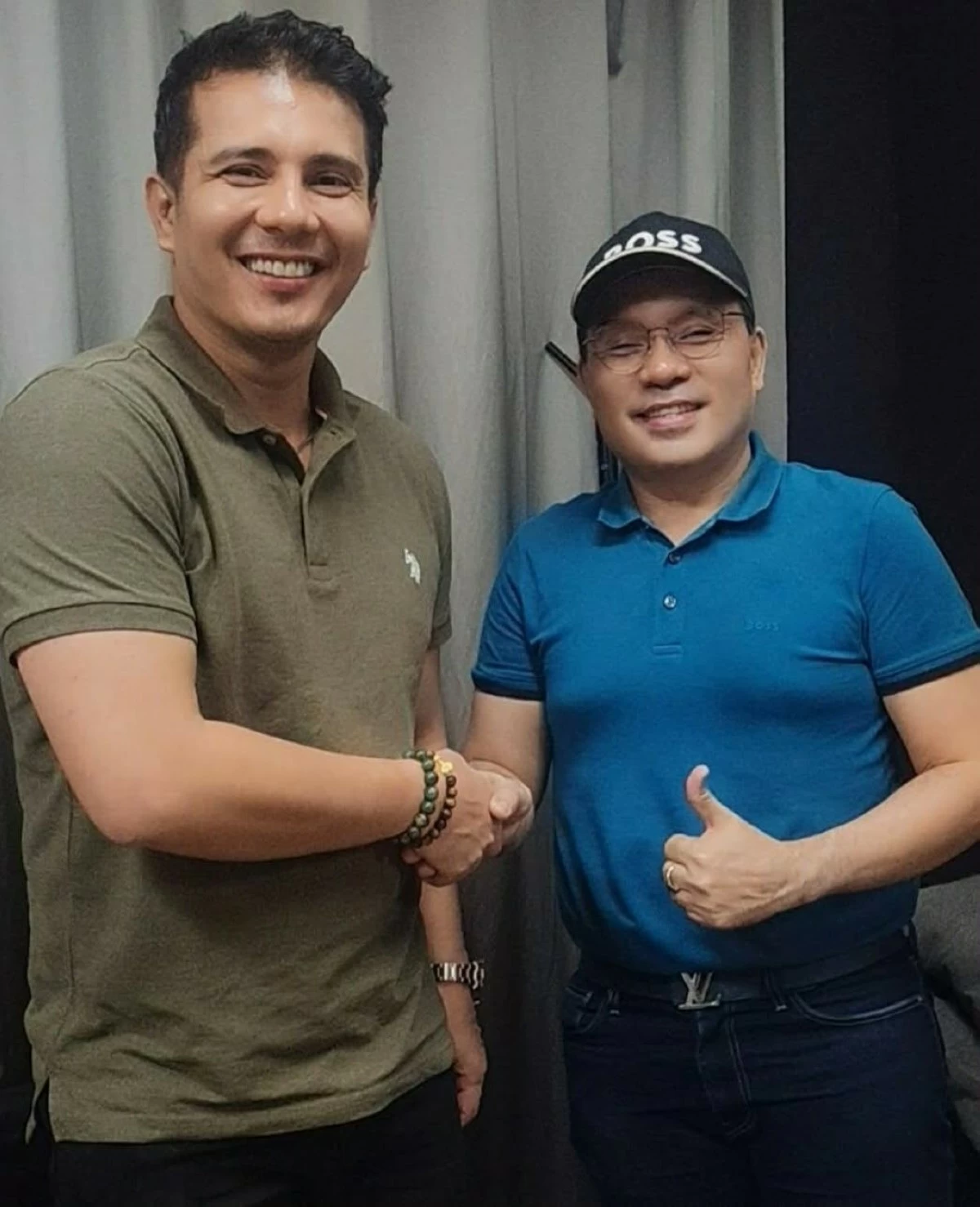 Actor Ejay Falcon (left) and Vice Mayor Marcos Mamay