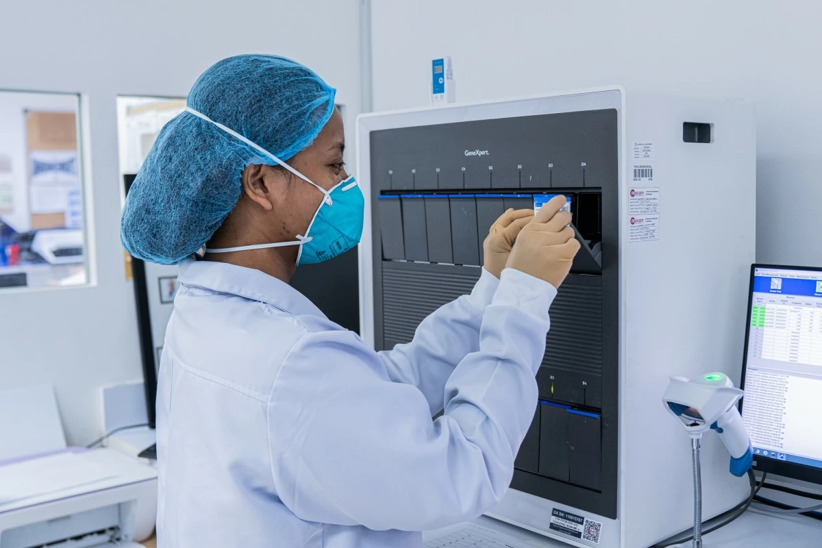 In photo: GeneXpert® 16-module system