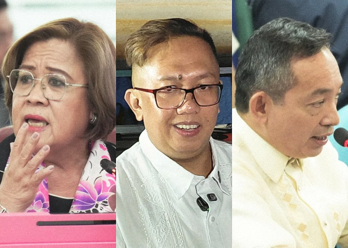 From left to right: Mamamayang Liberal (ML) Party-list Rep. Leila de Lima, Akbayan Party-list Rep. Perci Cendaña, ACT Teachers Party-list Rep. Antonio Tinio (PPAB, MANILA BULLETIN)