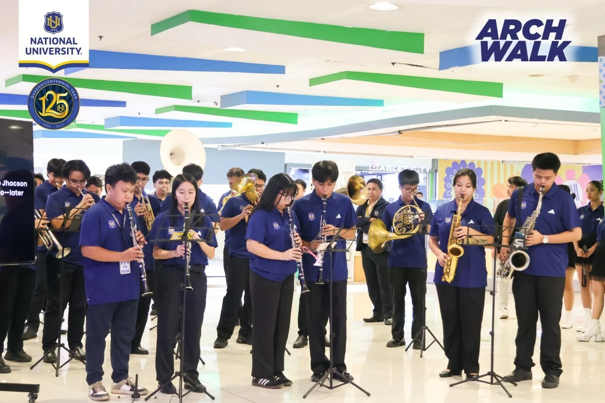 The NU band performing at the Arch Walk Exhibit at SM City Manila