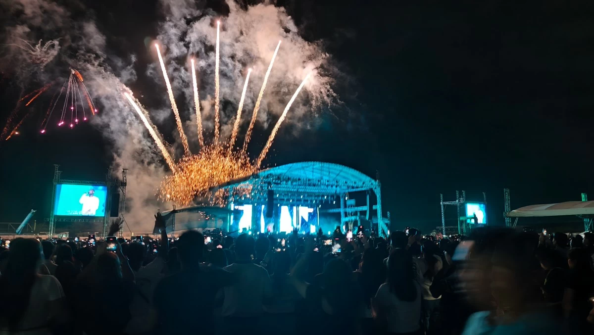 ​Fireworks accompany the vibrant atmosphere of worship.