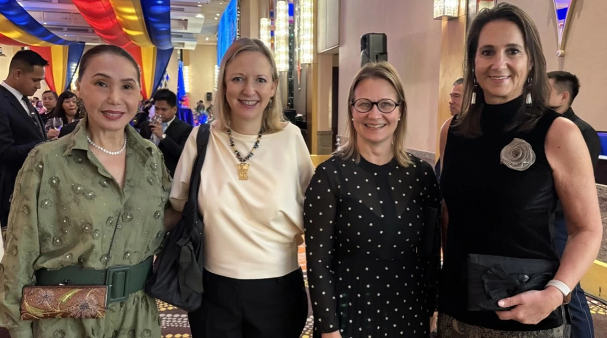 Consul Agnes Huibonhoa of the Republic of the Gambia with Ambassador Anna Ferry of the Embassy of Sweden Embassy, Ambassador Saija Nurminen of the Embassy of Finland, and Ambassador Maria Alfonsa Magdalena Geraedts of the Embassy of Netherlands