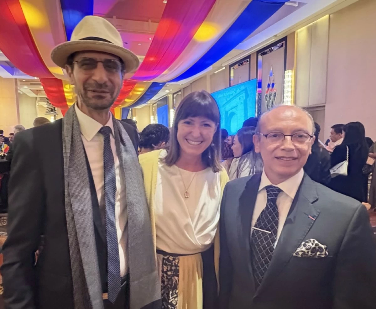 Ambassador Mounir Y.K. Anastas of the Embassy of Palestine  with Ambassador Emma Hickey of the Embassy of Ireland, and Ambassador Mohammed Rida El of the Embassy of Morocco