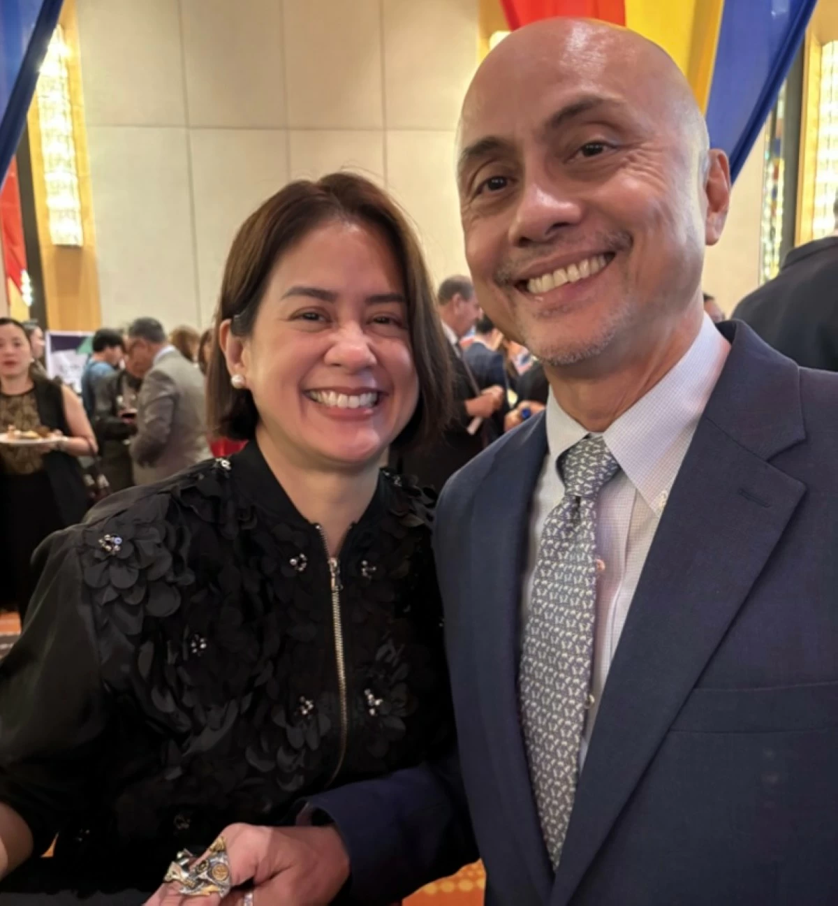 Michelle Lopez with spouse Ernie Lopez, president of ABS-CBN’s Creative Programs Inc.