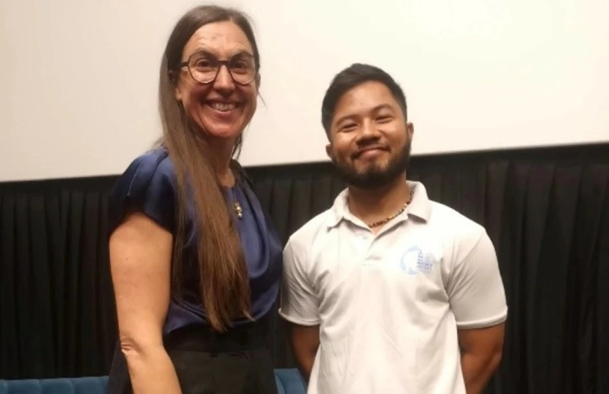 Stefanie Pontasch, Biodiversity advisor of INFF, and Titus Cañete of LAMAVE