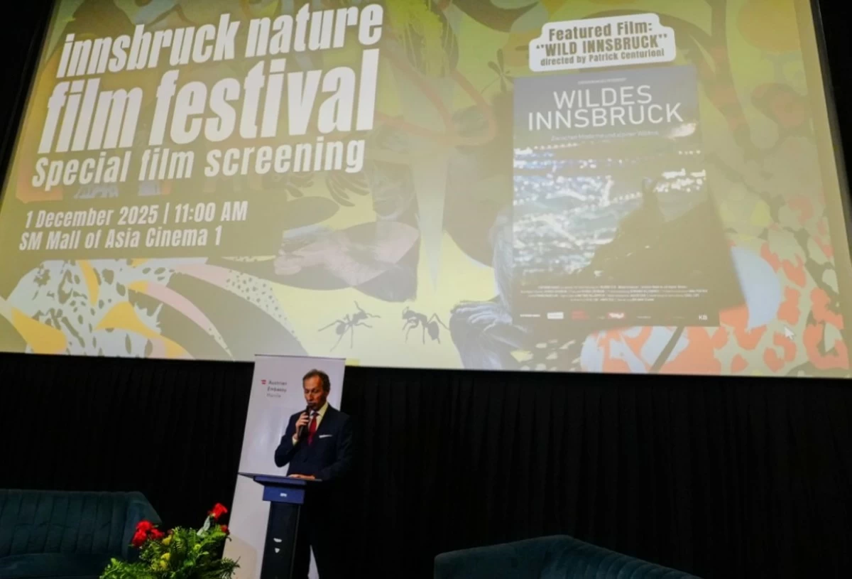 Ambassador Johann Brieger of the Embassy of Austria delivers the opening remarks at the Innsbruck Nature Film Festival – Manila Edition.