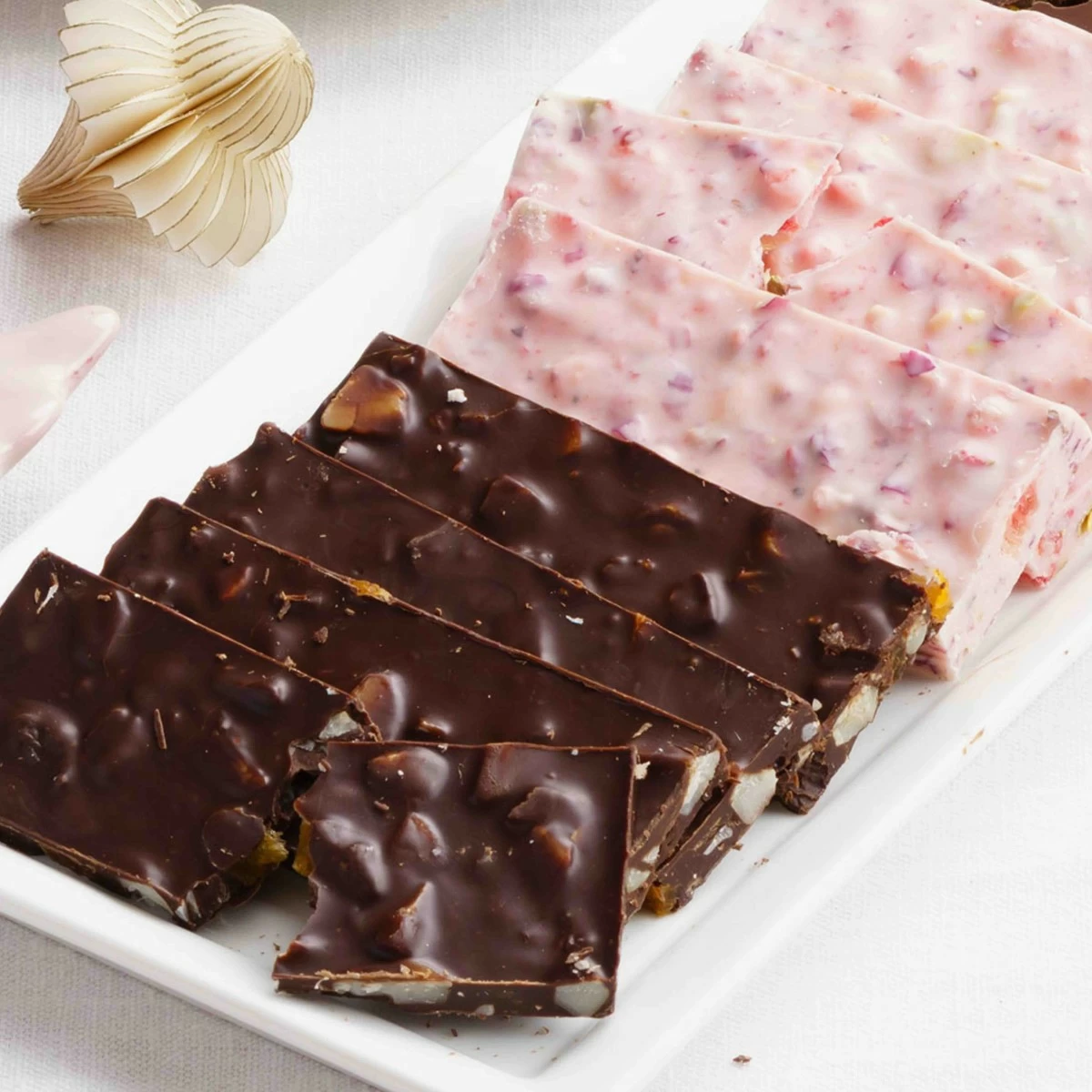 Sugar-Free Dark Chocolate Mendiants & Strawberry Pistachio Mendiants