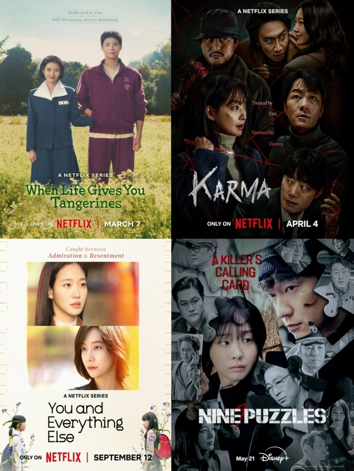 (Clockwise from top left) 