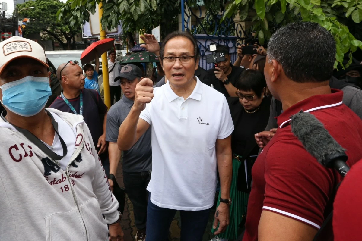 Gaming tycoon Charlie “Atong” Ang files raps against Julie “Dondon” Patidongan alias “Totoy” and Alan Bantiles alias “Brown” who accused him to be the mastermind behind the abduction of several cockfight watchers before the Mandaluyong City Prosecutor&#039;s Office on Thursday, July 3, 2025. (Santi San Juan)