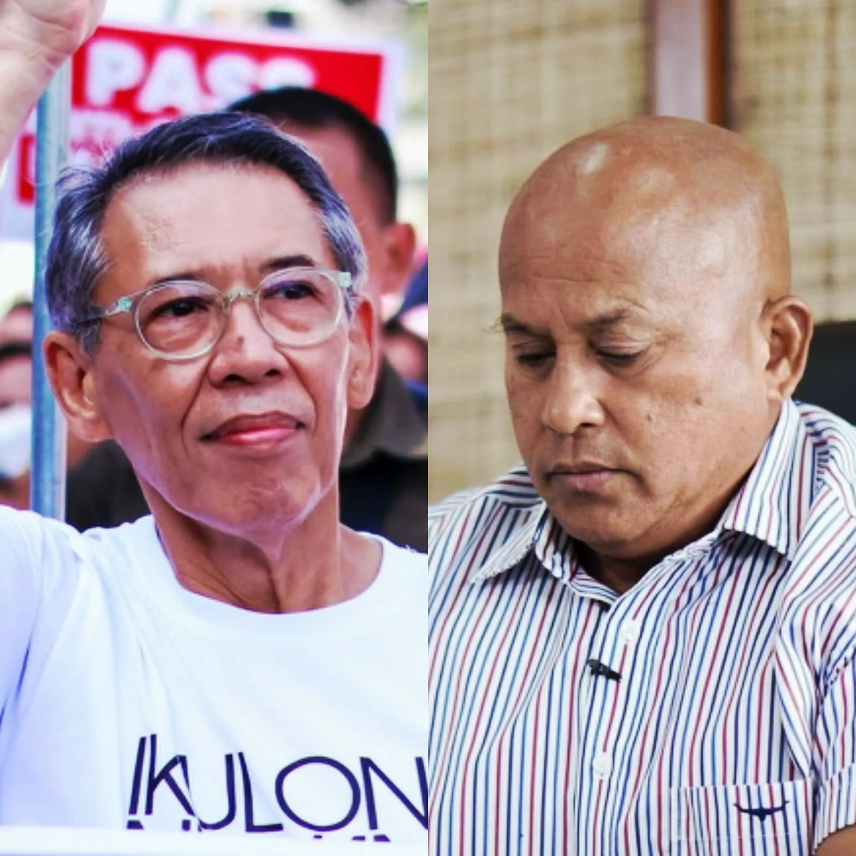 Akbayan Party-list Rep. Chel Diokno (left), Senator Ronald "Bato" dela Rosa (Facebook)