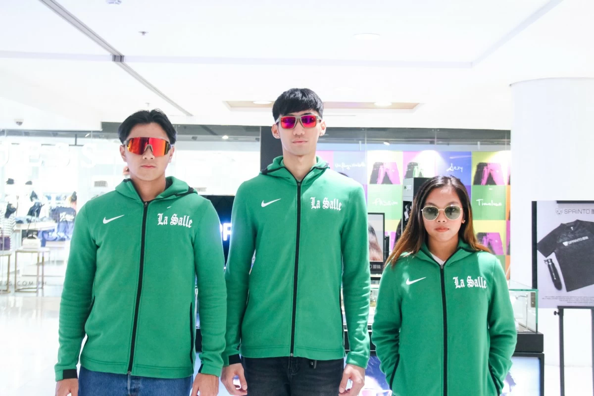(From left) DLSU players Chili Go (baseball), Glen Rui Ventura (volleyball), and Tiffany Labargan (softball)