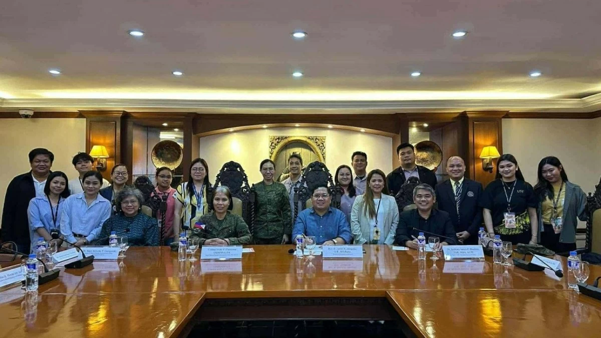 The Philippine Army (PA), through the Research Development Center of the Support Command, and University of Santo Tomas (UST) representatives gather for a commemorative photo following the signing of a memorandum of agreement (MOA) for the development of the prototype of the Surveillance and Field Evaluator for Ground-based Unmanned Autonomous (SAFEGUARD) Robot at the UST campus in Sampaloc, Manila on Nov. 28, 2025. (Photo: PA)