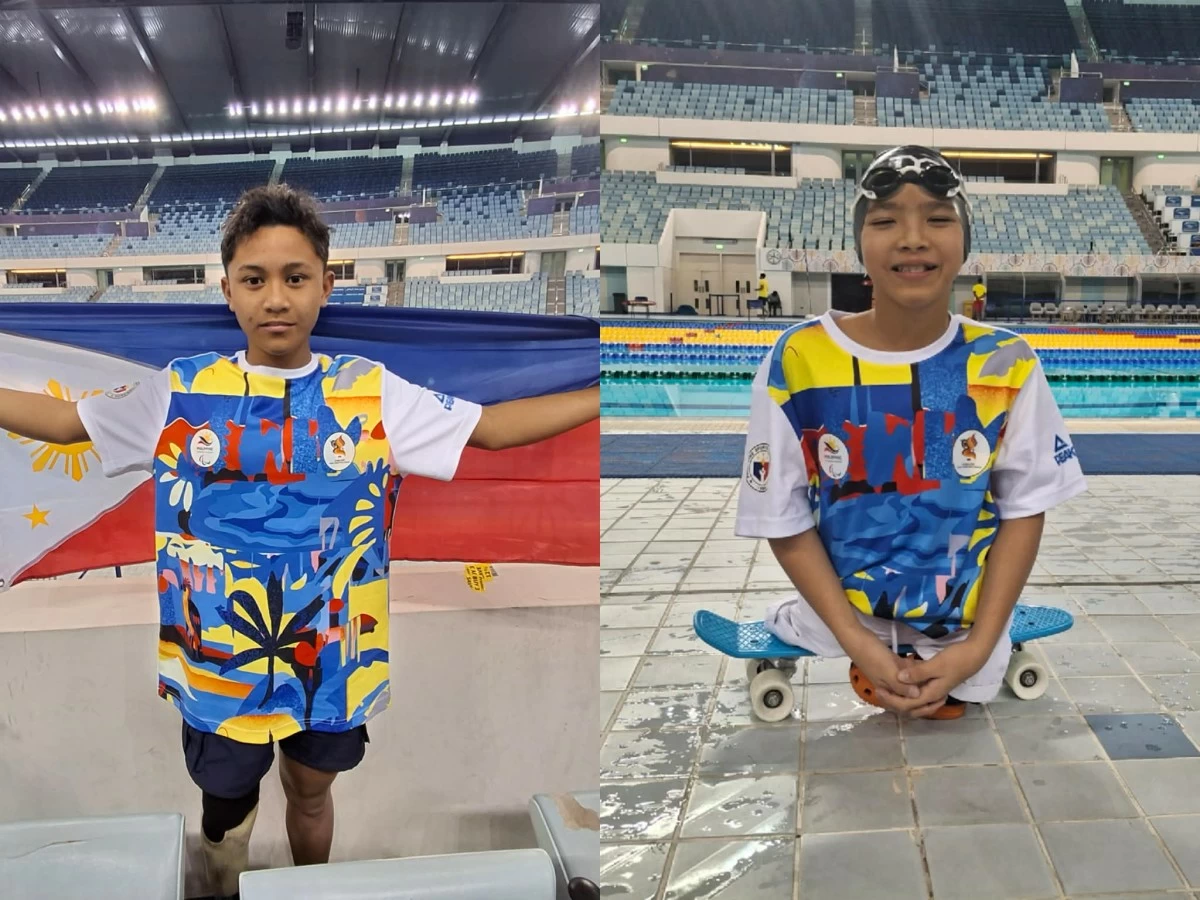 Para swimmers Ric Daniel Pasadilla, left, and Zach Lucas Obsioma. 