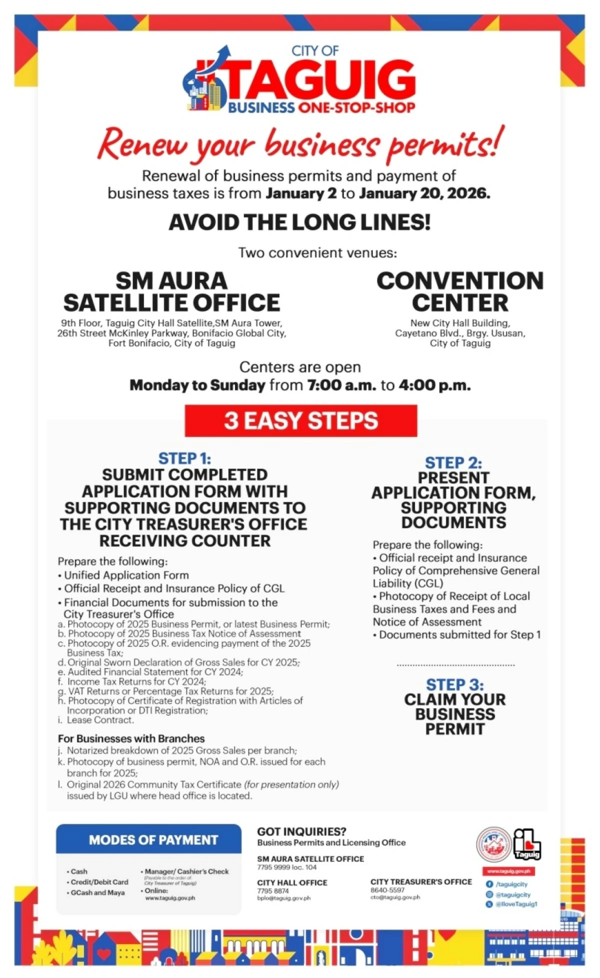 Announcement by the Taguig City government (Photo from the Taguig City government)