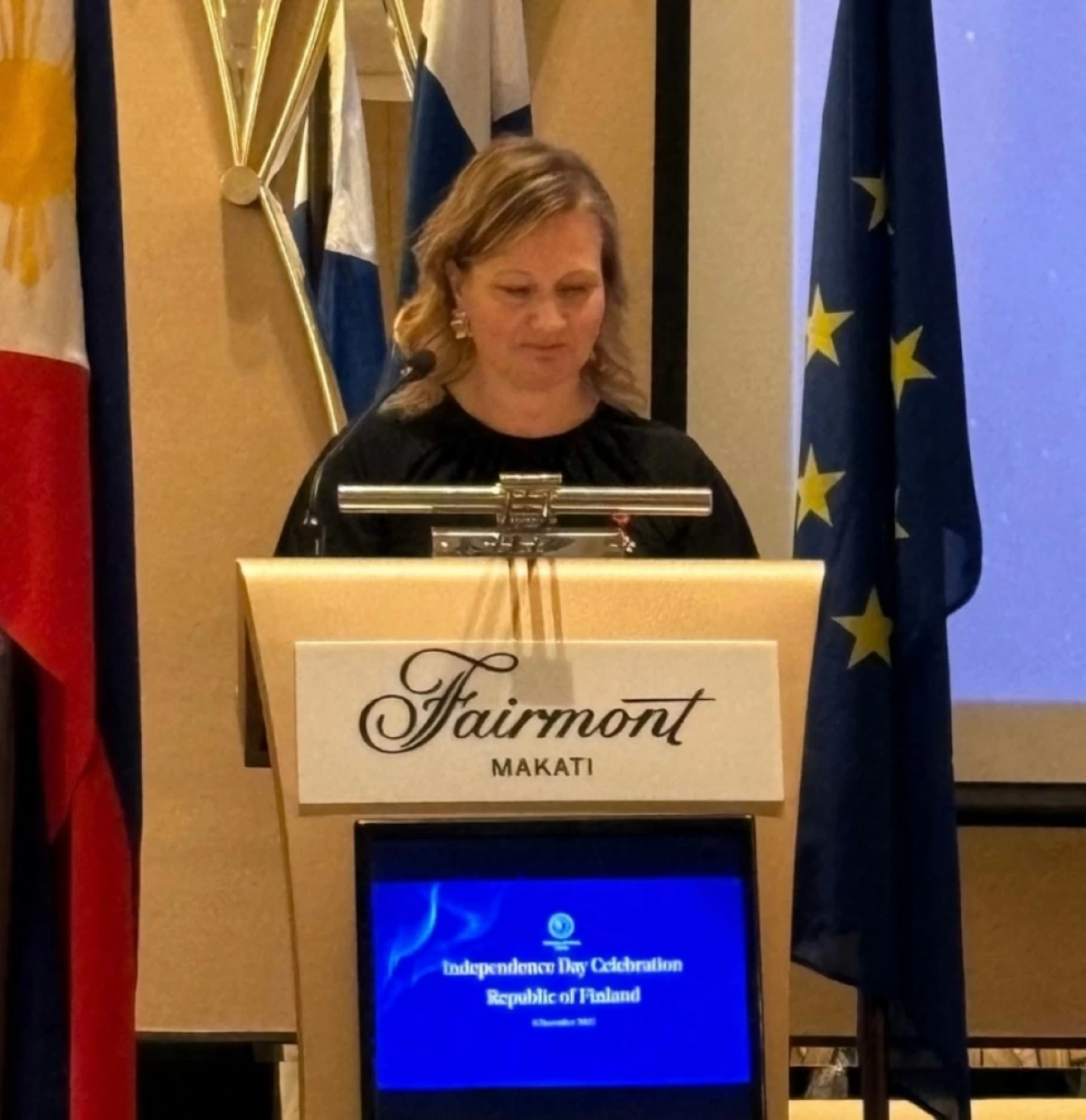 Ambassador Saija Nurminen of the Embassy of Finland delivers an inspiring message highlighting the enduring friendship and cooperation between Finland and the Philippines.