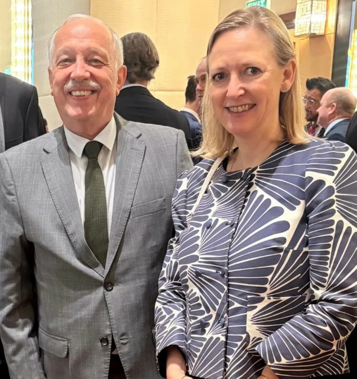 Ambassador Gilberto Fonseca Guimarães de Moura of the Embassy of Brazil with Ambassador Anna Ferry of the Embassy of Sweden 