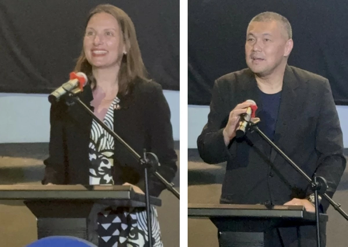 Ambassador Marie Aude Françoise Lassalle ep. Fontanel of the Embassy of France and SM Supermalls Executive Vice President for Marketing Joaquin San Agustin deliver their messages.
