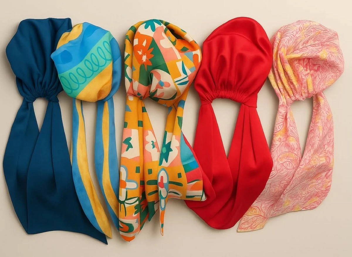 BOLD AND COLORFUL Celine designed these headwraps as a way to cope with her hairloss from chemotherapy.
