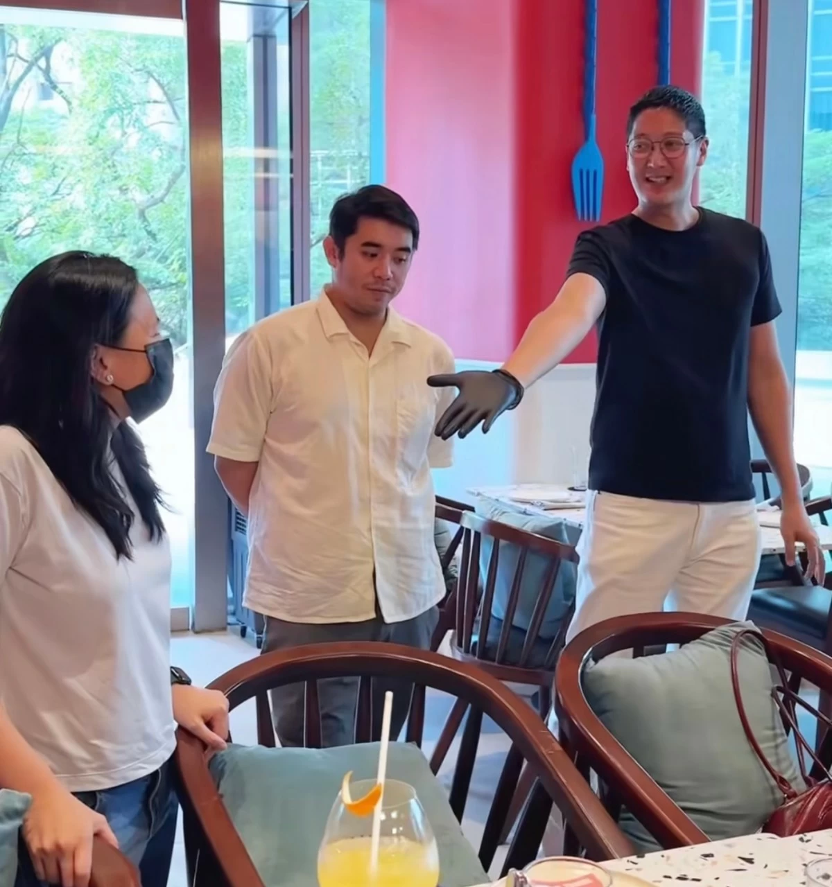 CREATIVE ALLIANCE Donna Aldana, Don Baldosano, and Angelo Comsti are pictured together for the Offbeat Bistro x Rebel Bakehouse collaboration (Screengrab from @offbeatbistroph |IG)