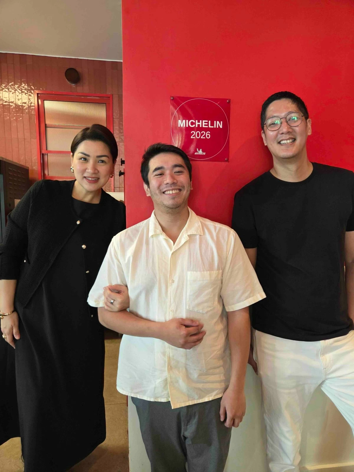 BEHIND THE BAKE The author is pictured with Chef Angelo Comsti and Don Baldosano during the Offbeat Bistro x Rebel Bakehouse collaboration