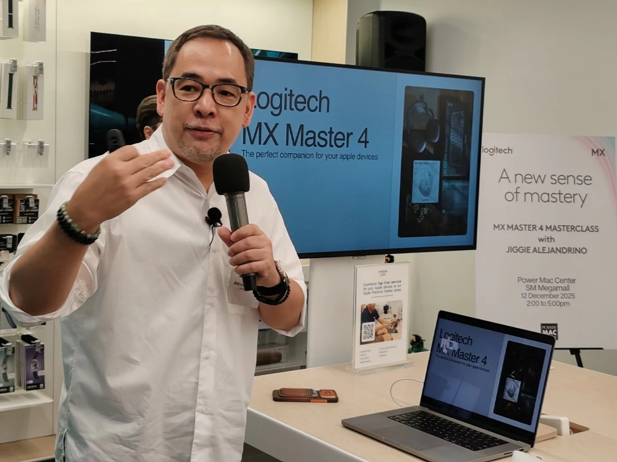 Photographer and content creator Jiggie Alejandrino at the Logitech MX Master 4 Masterclass held in partnership with Power Mac Center.