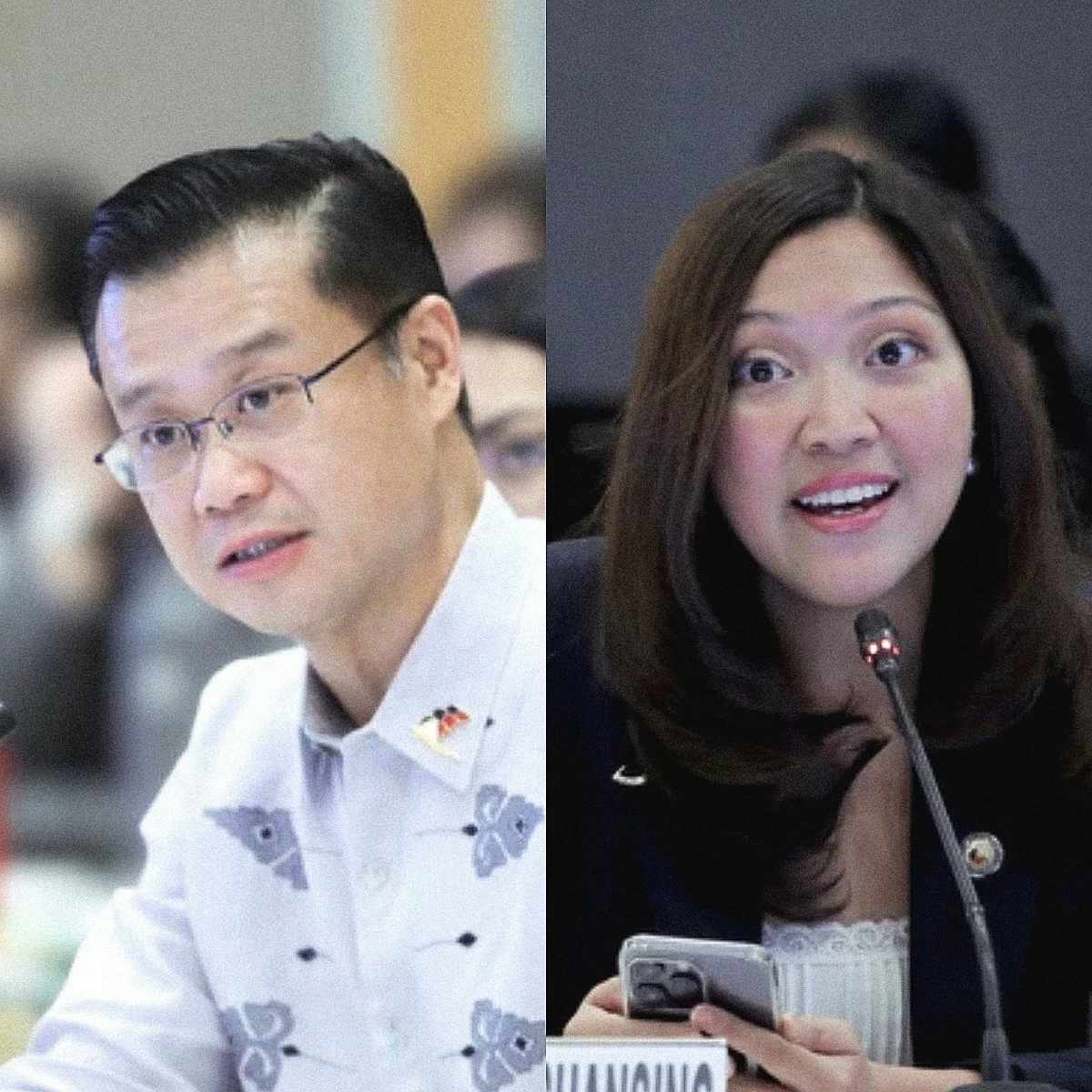 Senator Sherwin Gatchalian (left) Nueva Ecija 1st district Rep. Mikaela Angela "Mika" Suansing (Facebook)