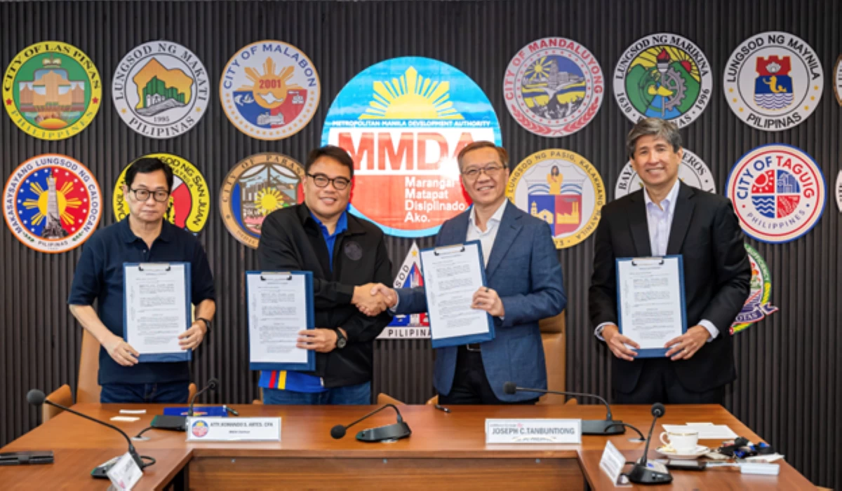 Partnership for Plastic Recycling. The MMDA and the Jollibee Group have joined forces to promote plastic waste recycling among households in Metro Manila, signing a Memorandum of Agreement on November 13, 2025, at the MMDA office. Leading the signing are Atty. Romando Artes, MMDA Chair (2nd from left) and Joseph Tanbuntiong, Chief Executive Officer, Jollibee Group Philippines and Head, Jollibee Brand Global (2nd from right). They are flanked by USec. Procopio Lipana, MMDA General Manager (leftmost) and Atty. Raul Academia, Vice President, Public Affairs Head, Jollibee Group (rightmost).