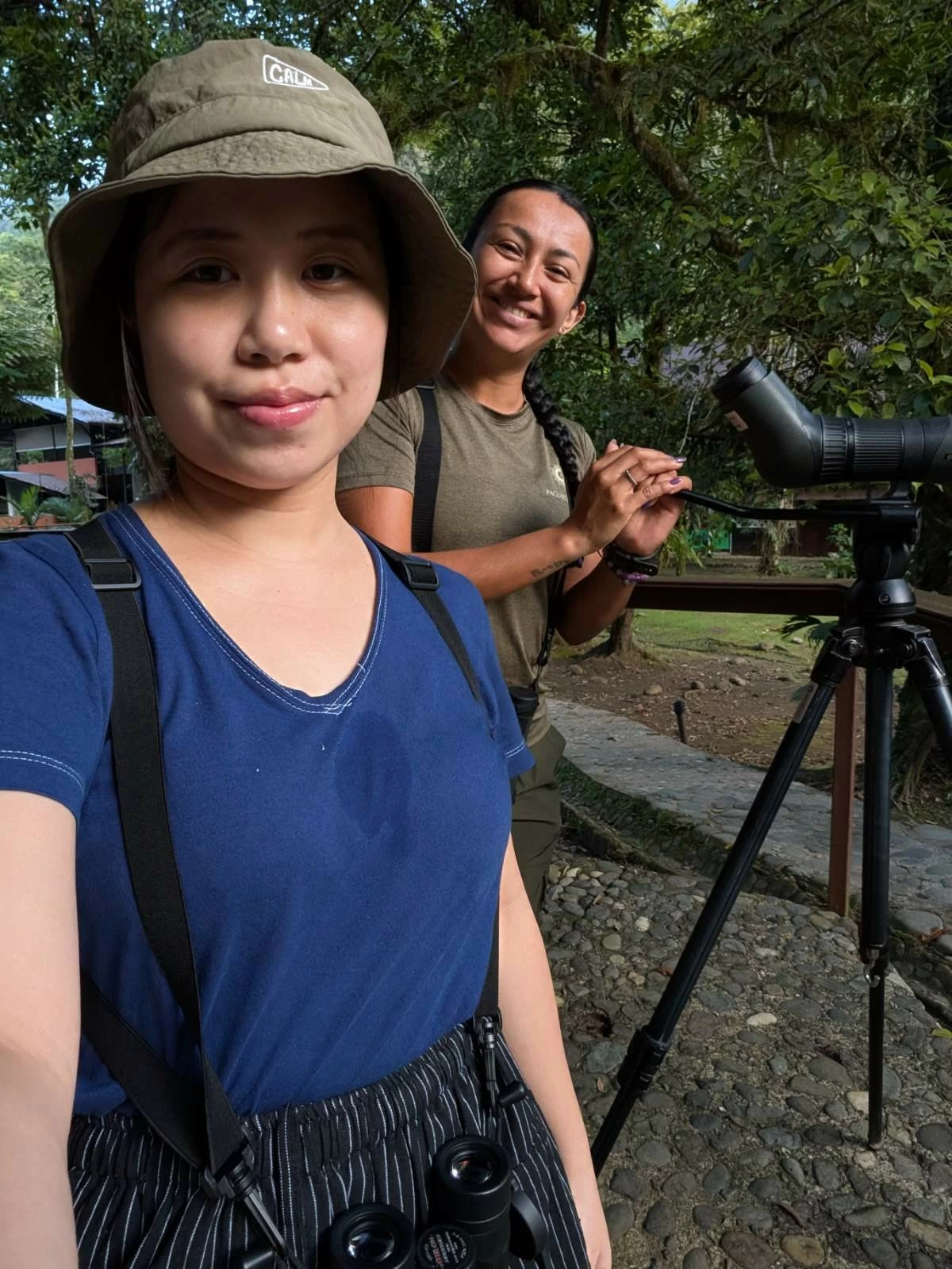 The author and guide Angelica during the birdwatching tour