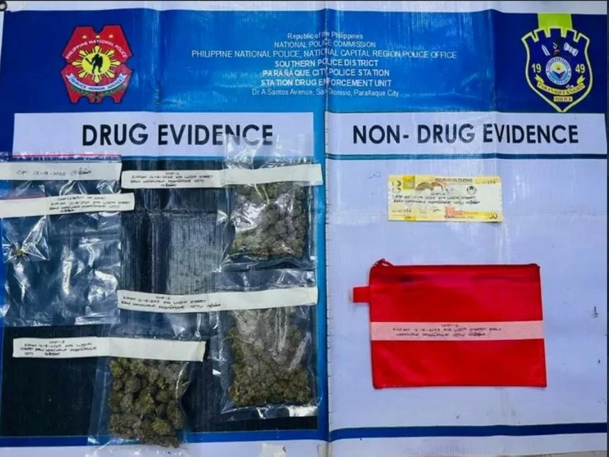 The confiscated pieces of evidence (Photo from Paranaque City Police)