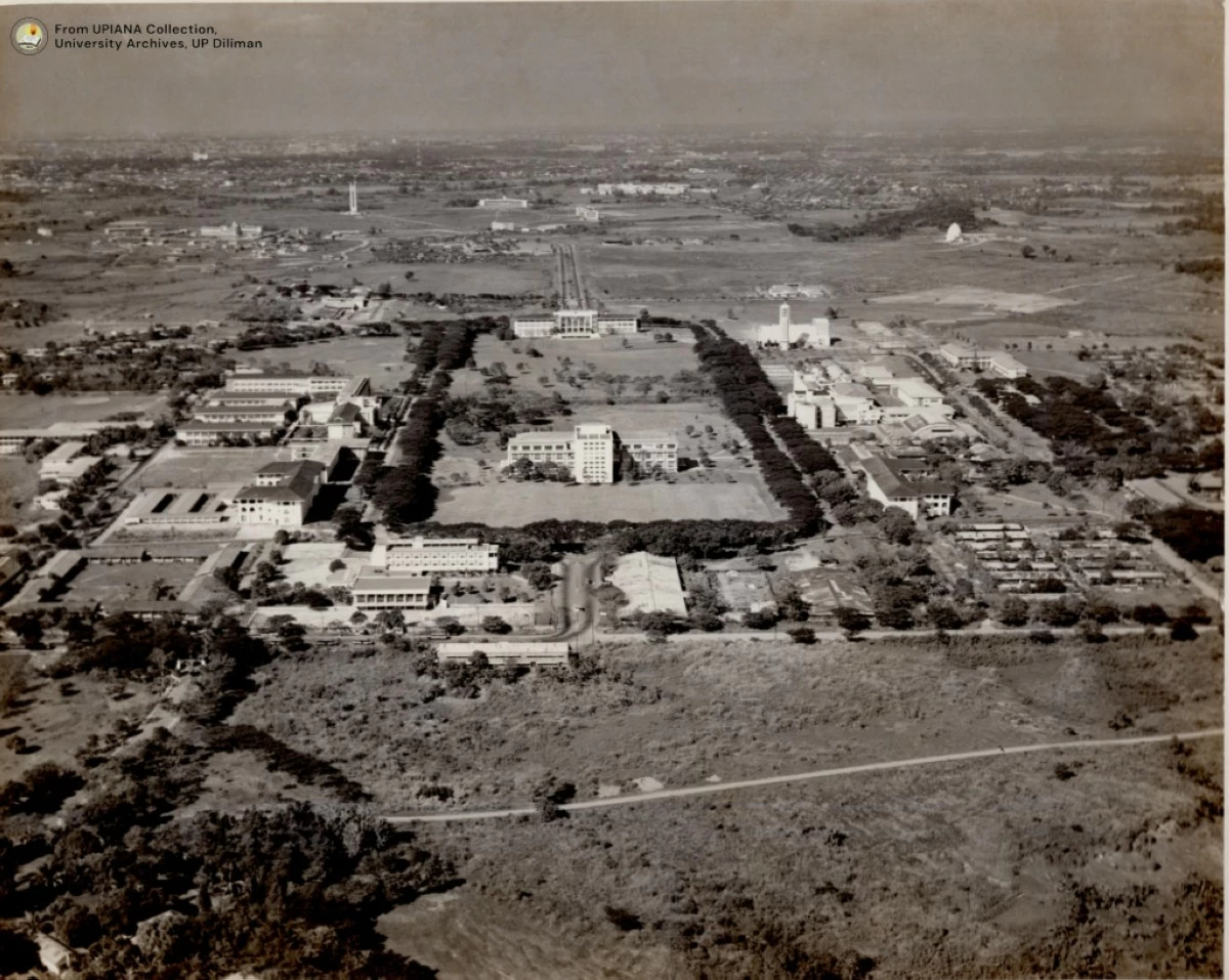 EARLY DAYS An aerial overview of the UP Diliman campus in the '60s. (Photo University Archives, UPD)