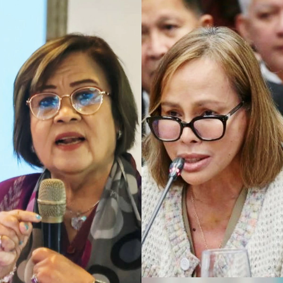 ML Party-list Rep. Leila de Lima (left), former DPWH undersecretary Catalina Cabral (Facebook, Senate PRIB)