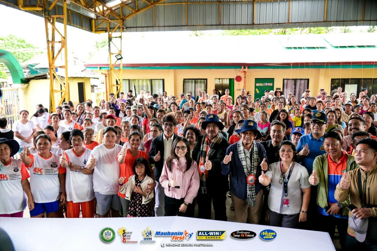 QUEZON Gov. Helen Tan and Mauban Mayor Ninong Erwin Pastrana lead the ceremonial lighting inspection during the launch of the Cagbalete Island Microgrid Project in  Mauban, Quezon. (Mauban LGU)